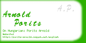 arnold porits business card